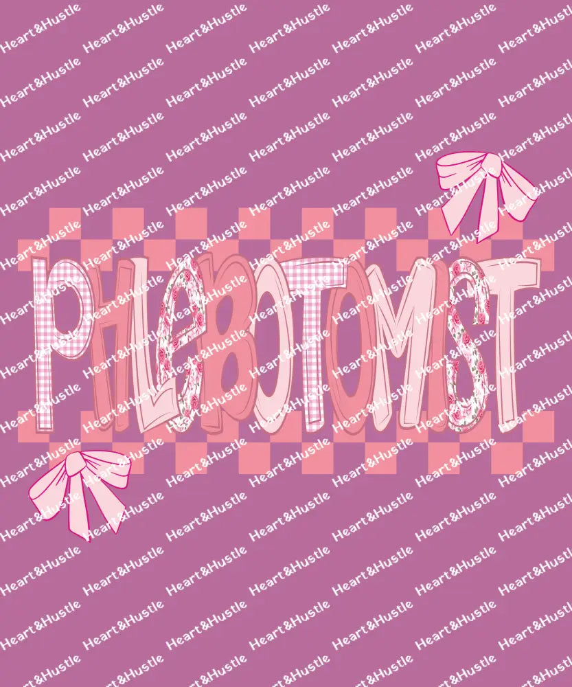 Phlebotomist Pink Checkered