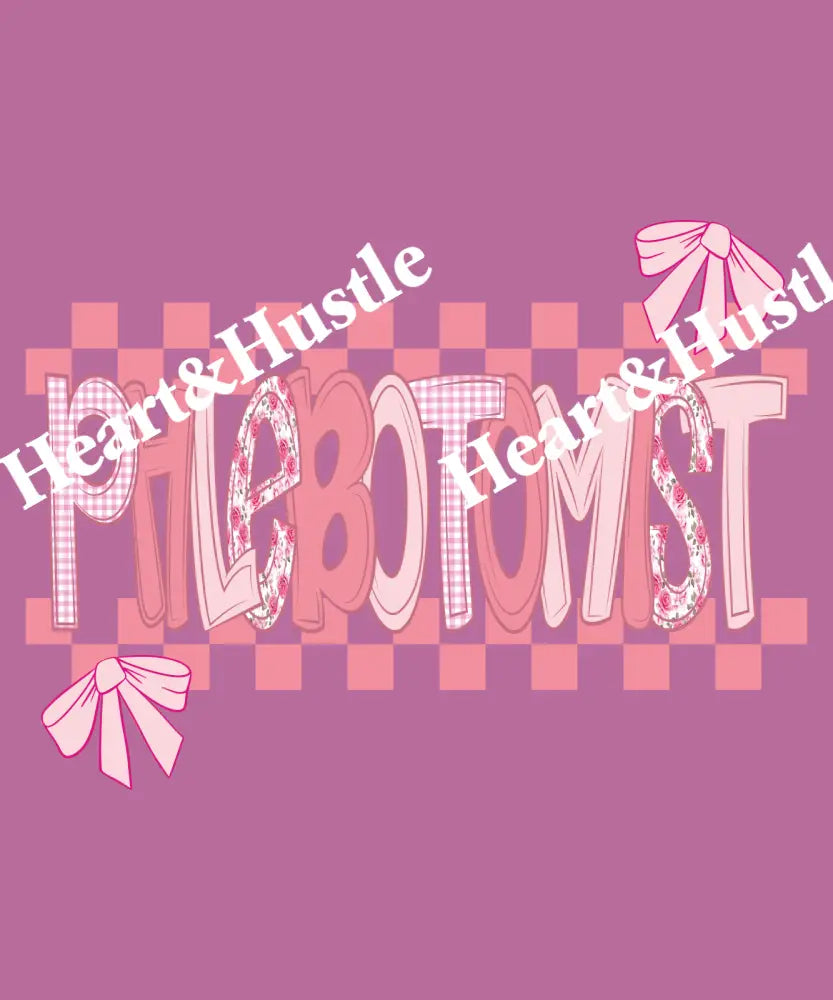 Phlebotomist Pink Checkered