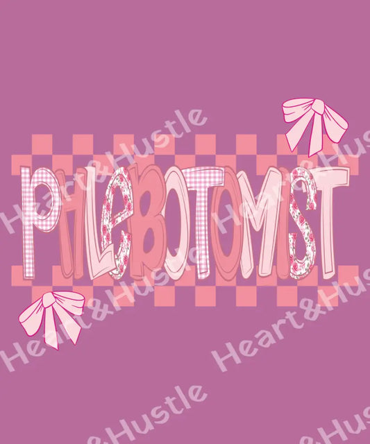 Phlebotomist Pink Checkered