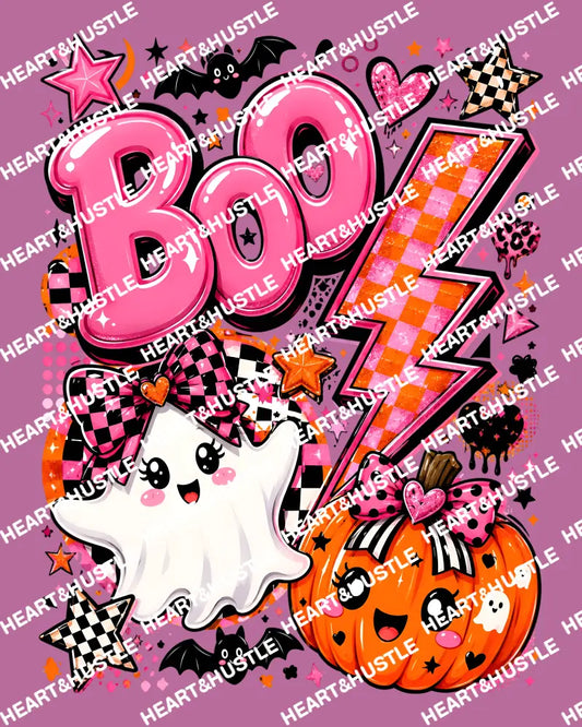 Pink Boo Ghost Pumpkin