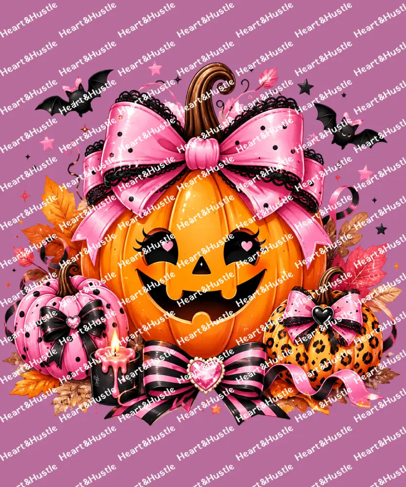 Pink Bow Halloween Pumpkin