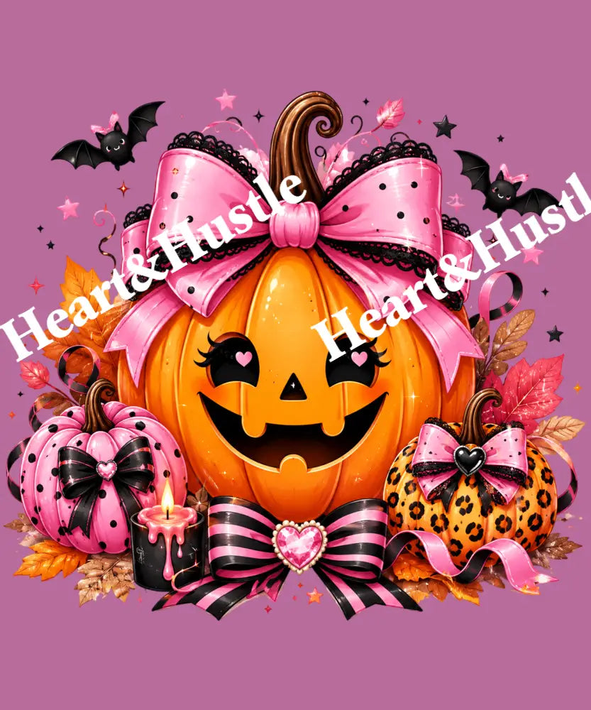 Pink Bow Halloween Pumpkin