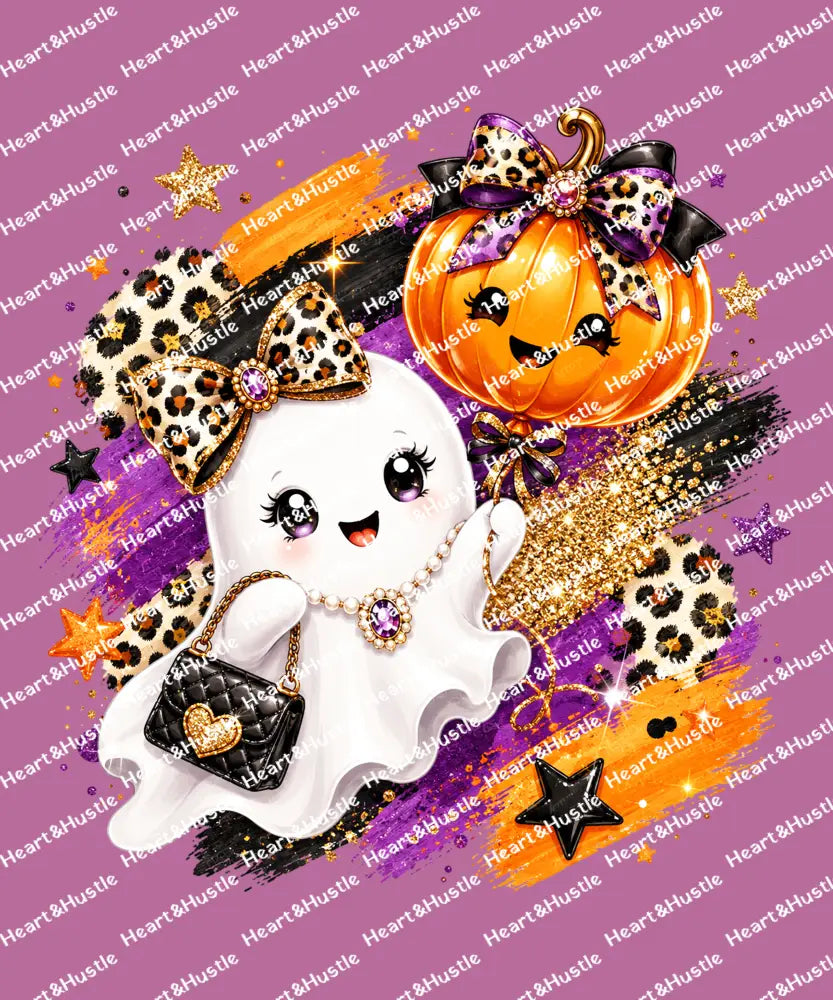 Preppy Ghost Pumpkin Balloon