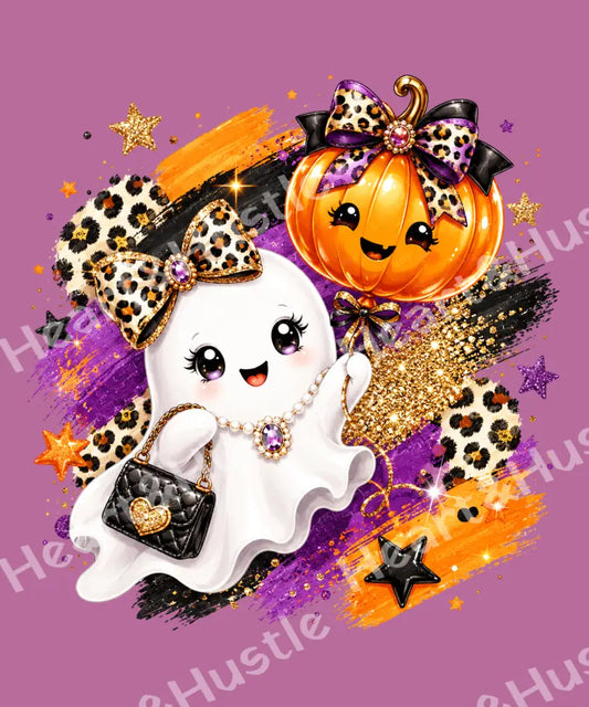 Preppy Ghost Pumpkin Balloon