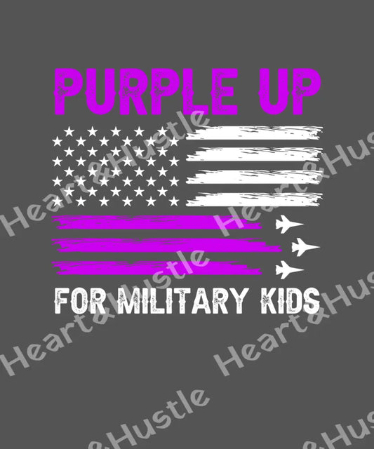 Purple up for Military kids Flag White