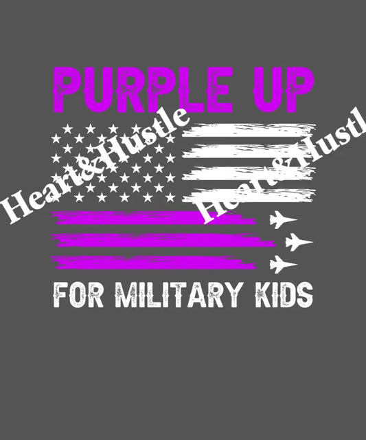 Purple up for Military kids Flag White