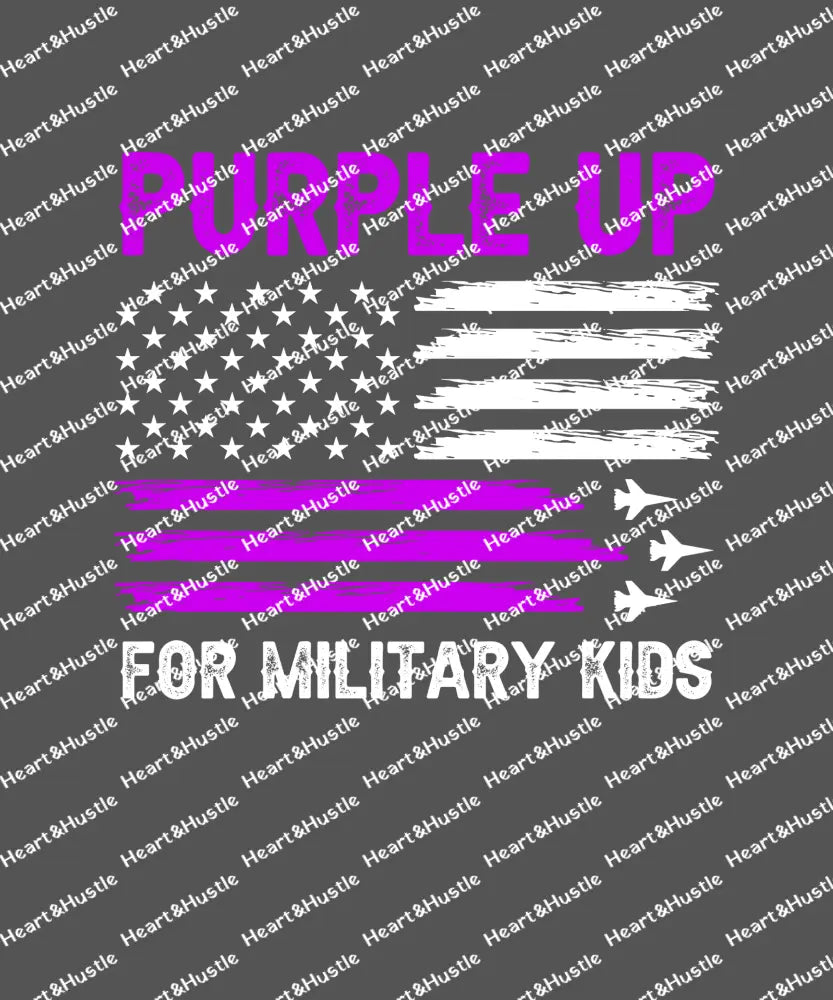 Purple up for Military kids Flag White