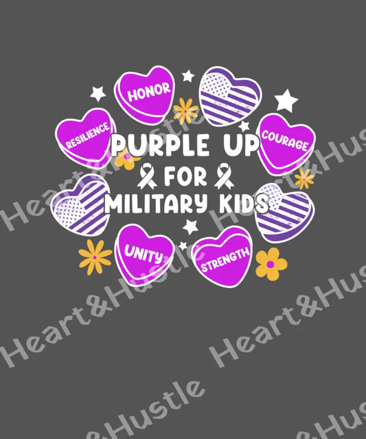 Purple up for military kids hearts