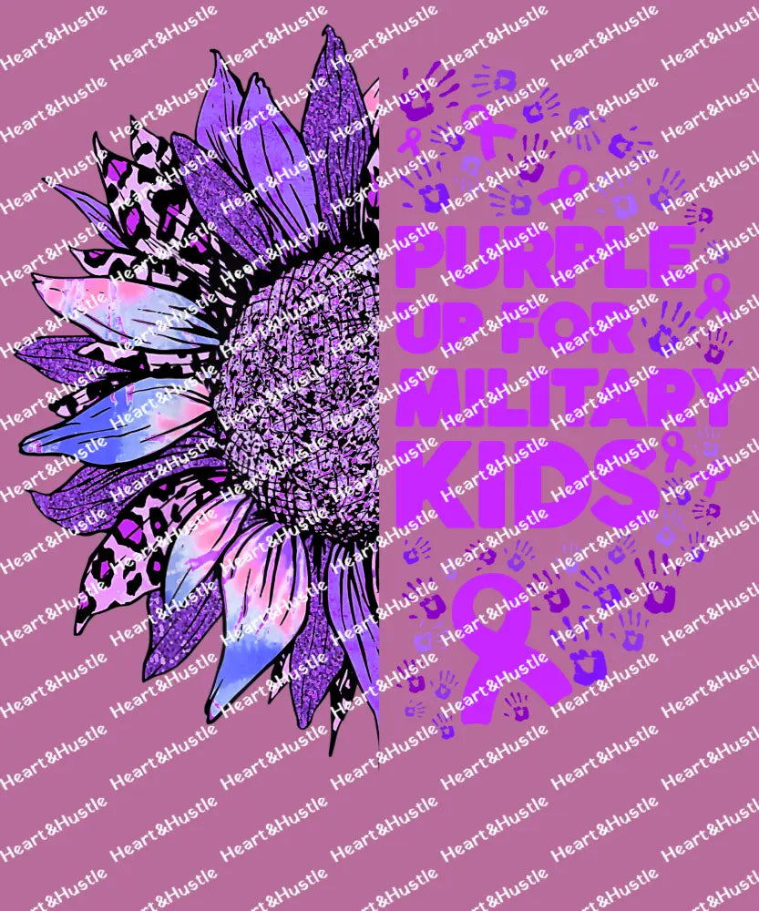 Purple Up For Military Kids Sunflower