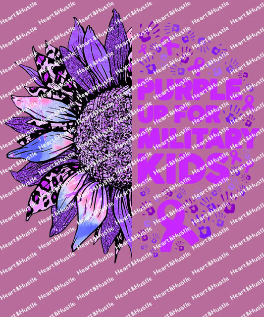 Purple Up For Military Kids Sunflower