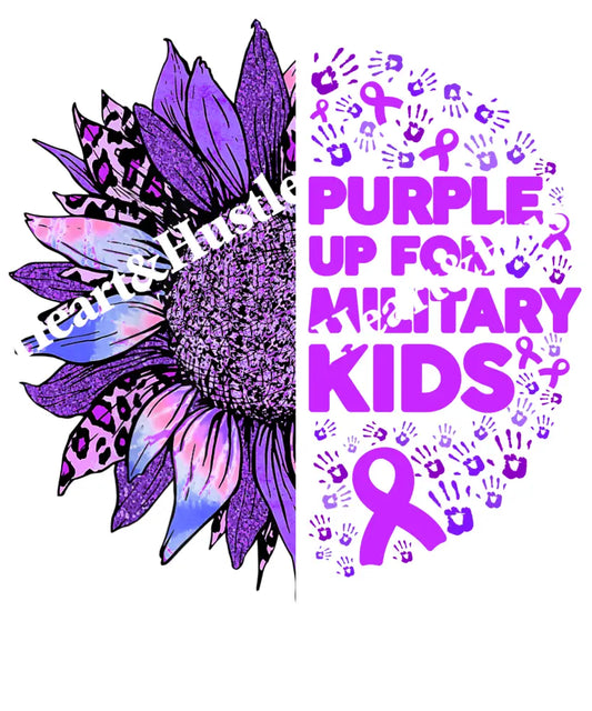 Purple Up For Military Kids Sunflower