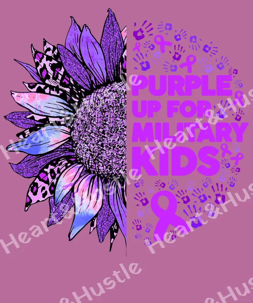 Purple Up For Military Kids Sunflower