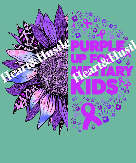 Purple Up For Military Kids Sunflower
