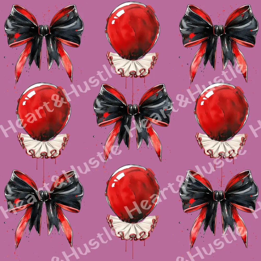 Red Balloon and Black Bows