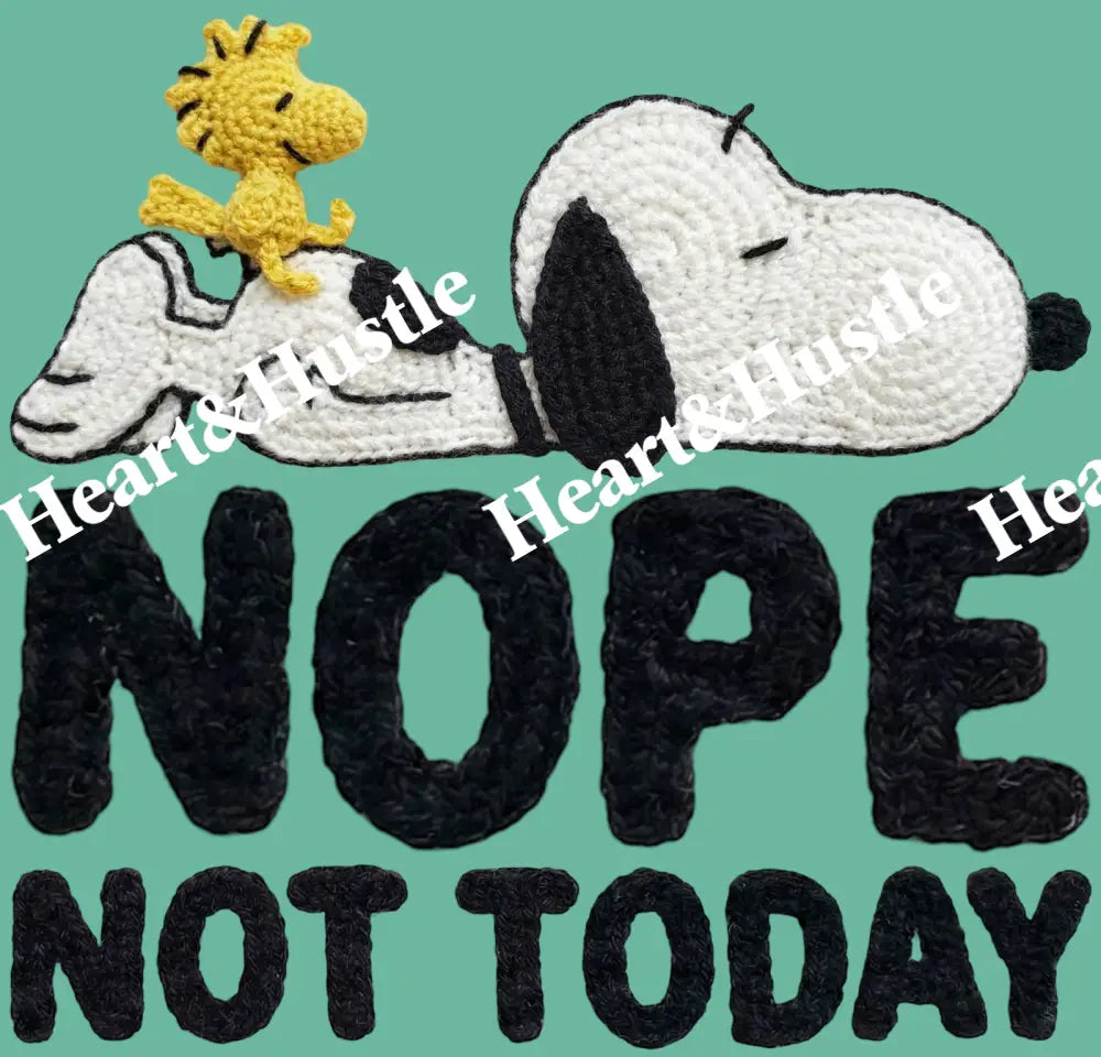 Snoopy Faux Yarn Nope Not Today