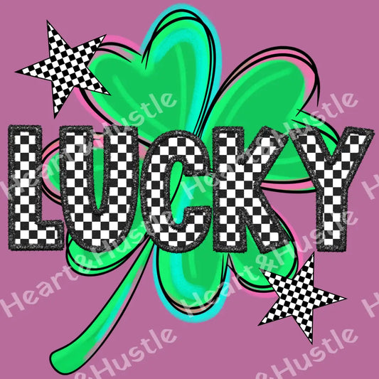 St Patricks Day Checkered Lucky Clover