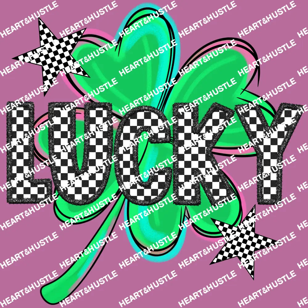 St Patricks Day Checkered Lucky Clover