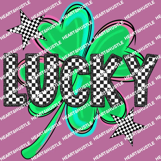 St Patricks Day Checkered Lucky Clover