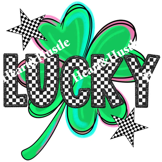 St Patricks Day Checkered Lucky Clover
