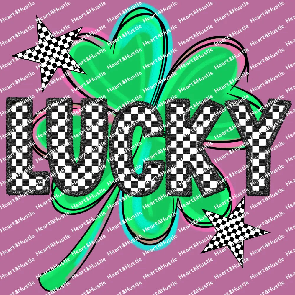 St Patricks Day Checkered Lucky Clover