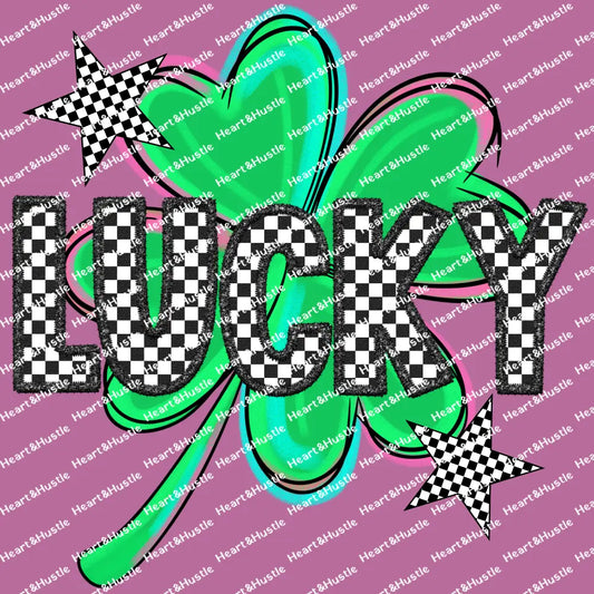 St Patricks Day Checkered Lucky Clover