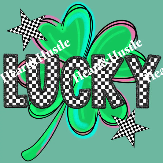 St Patricks Day Checkered Lucky Clover