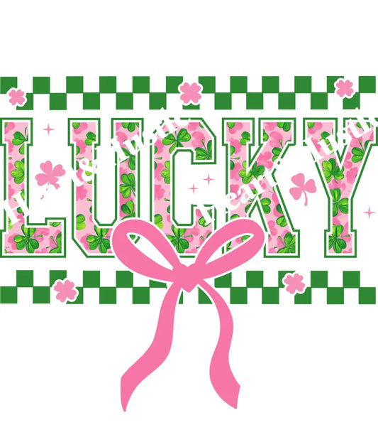 St Patricks day Lucky Pink bow