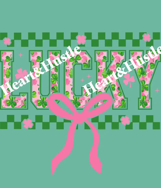 St Patricks day Lucky Pink bow