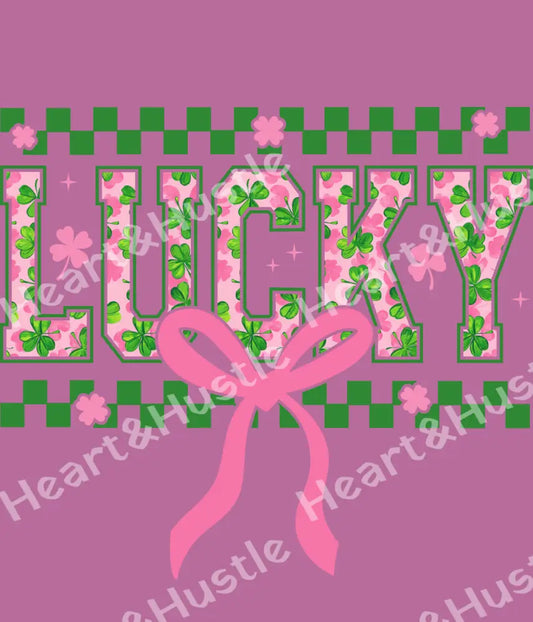 St Patricks day Lucky Pink bow
