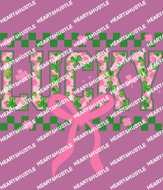 St Patricks day Lucky Pink bow
