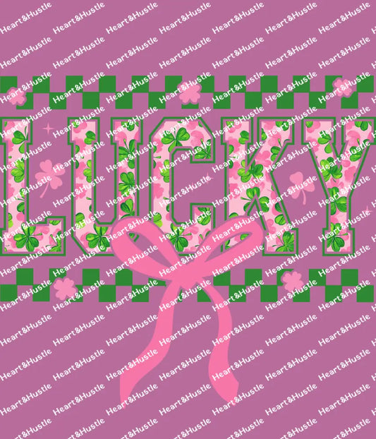 St Patricks day Lucky Pink bow