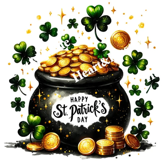 St Patricks Day Pot Of Gold Black