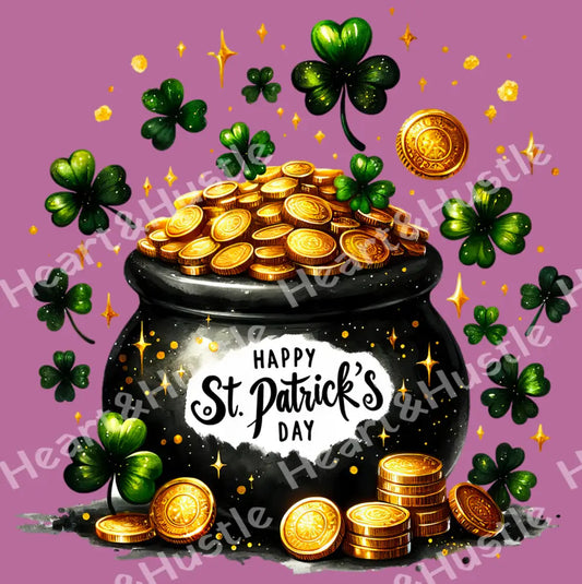 St Patricks Day Pot Of Gold Black