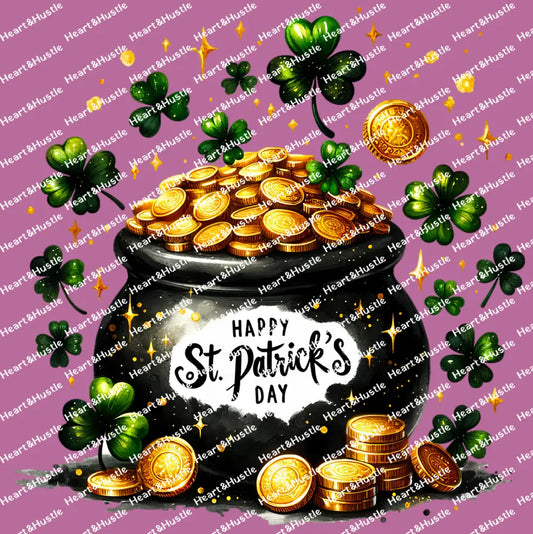 St Patricks Day Pot Of Gold Black