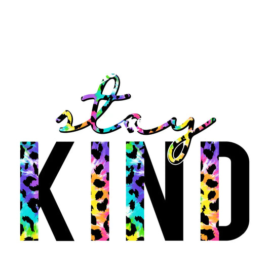 Stay Kind Half Leopard Tie Dye