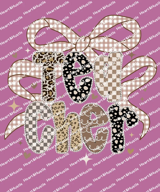Teacher Coquette Lepard Bow