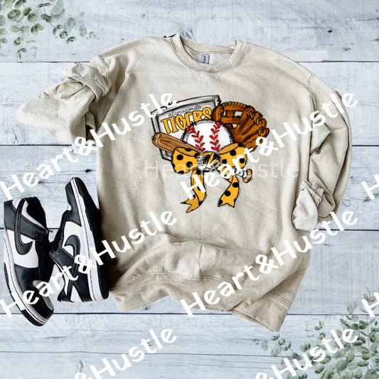 Tigers Baseball Bow and Glove
