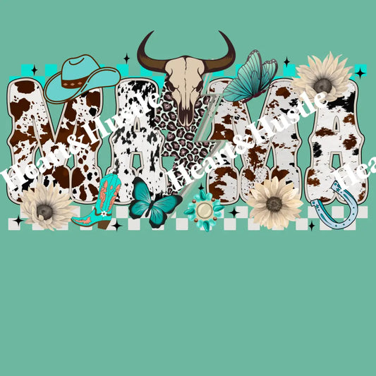 Turquoise Cowhide Mama