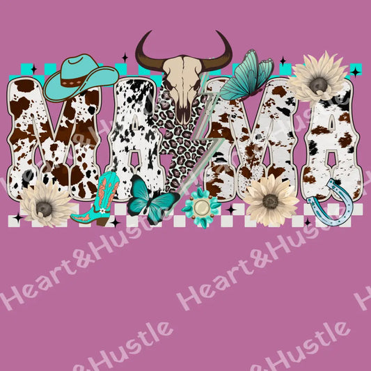 Turquoise Cowhide Mama