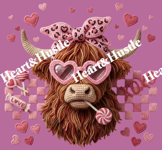 Valentine Faux Highland Cow