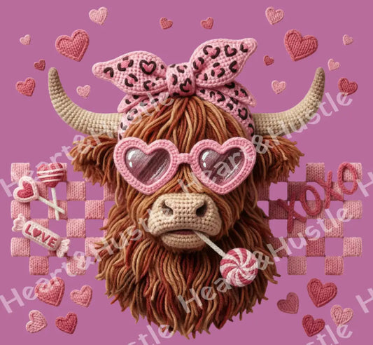 Valentine Faux Highland Cow