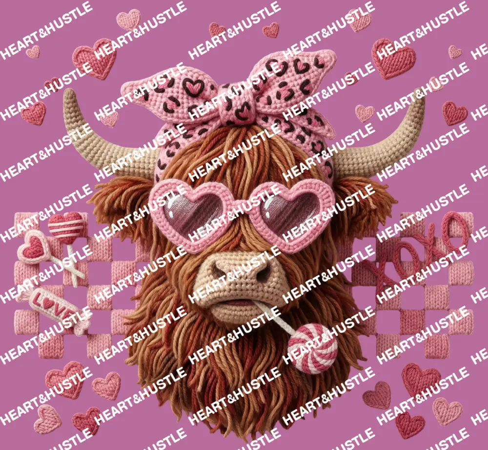 Valentine Faux Highland Cow