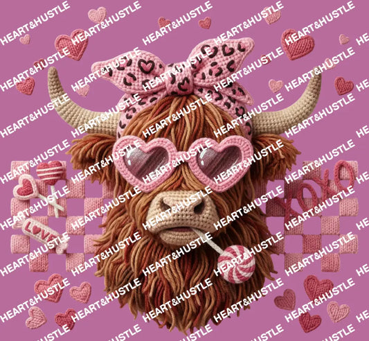 Valentine Faux Highland Cow