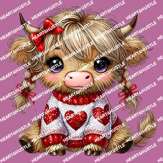 Valentines Day Heart Highland Cow