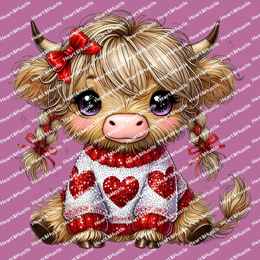 Valentines Day Heart Highland Cow