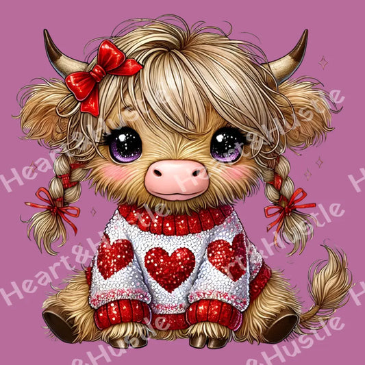 Valentines Day Heart Highland Cow