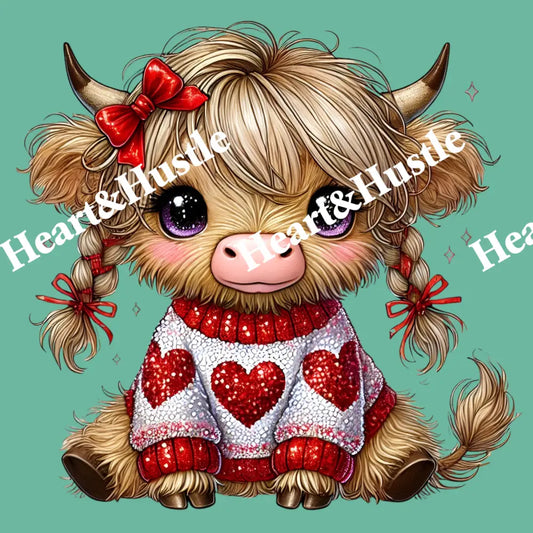 Valentines Day Heart Highland Cow
