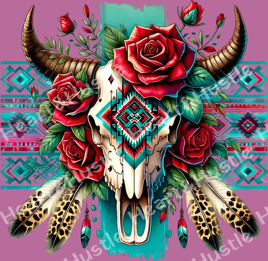 Western Aztec Cow Skull