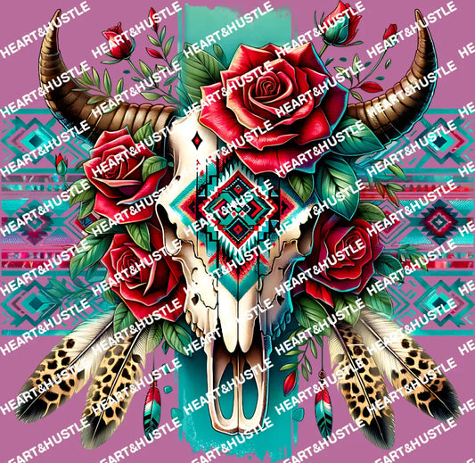 Western Aztec Cow Skull