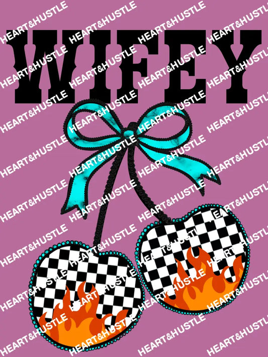 Wifey Checkered Flame Cherries